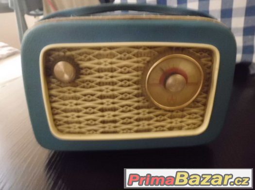 Super staré Retro Rádio - TESLA T 2800 B-2, Kabelka - MODRÉ