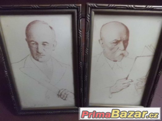 Dva pěkné staré obrázky Prezidenti - Beneš a Masaryk Dva pěkné staré obrázky Prezidenti - Beneš a Masaryk