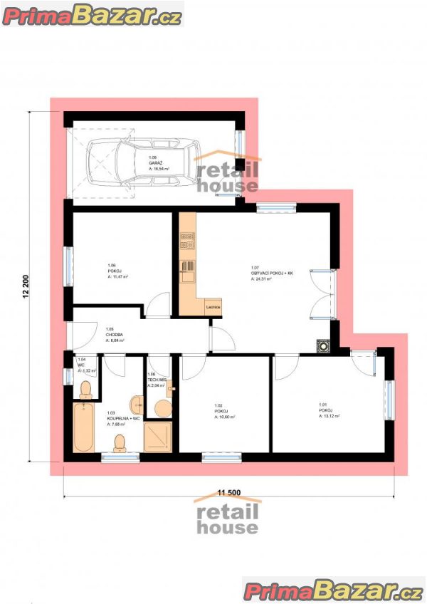 Rodinný dům Retail Tango Top Plus, 4+kk+G, 94 m2