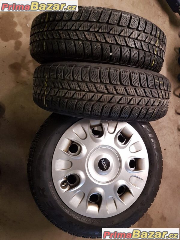 sada plechové disky Mini Cooper s pneu Pirelli 190 2151063 4x100 5.5jx15 is45