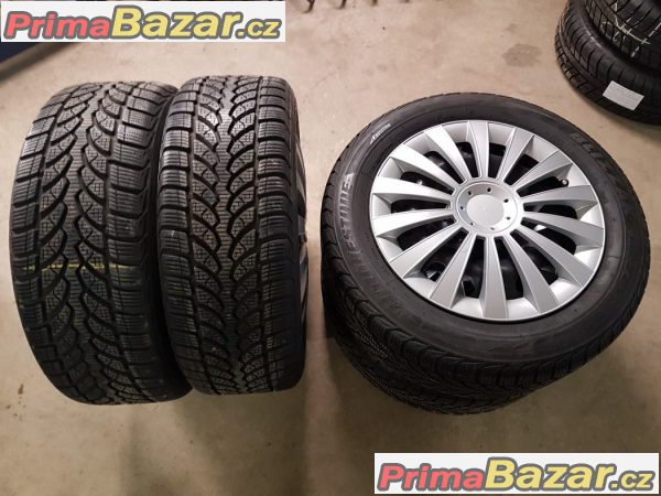 zánovní sada plechové disky Mercedes s pneu Bridgestone 2464000102 5x112 6.5jx16 et49