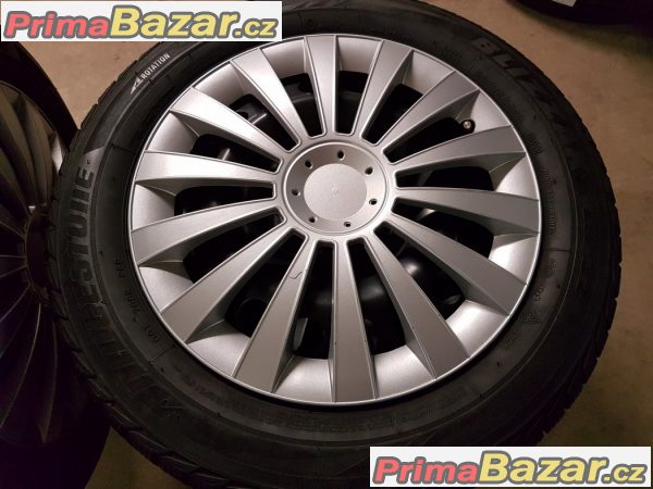 zánovní sada plechové disky Mercedes s pneu Bridgestone 2464000102 5x112 6.5jx16 et49