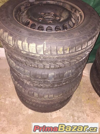 Prodám 4xplech disk 6Jx15 ET44, 5x112, 195/65 R15 91T