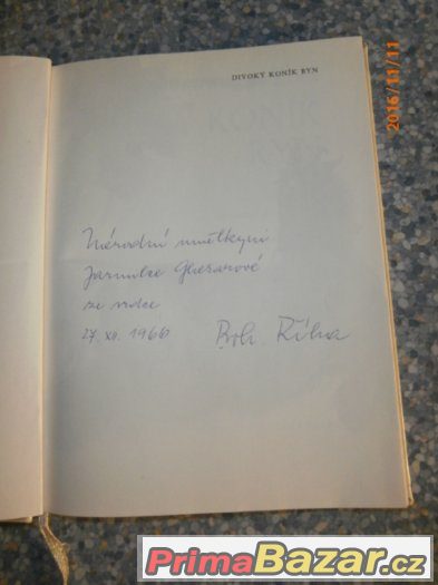 Bohumil Říha - Divoký koník Ryn - s věnováním autora