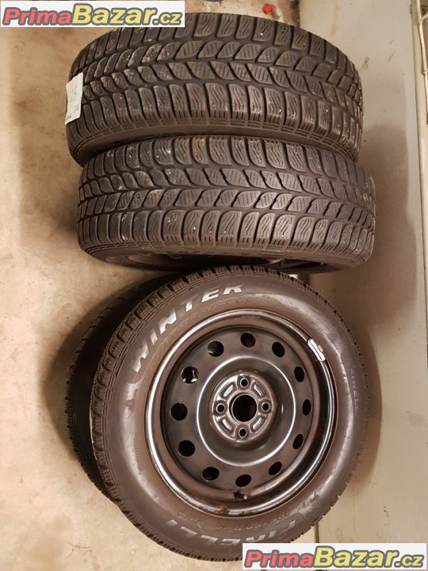 sada plechové disky Mini Cooper r15 s pneu Pirelli  4x100 5.5jx15 et45