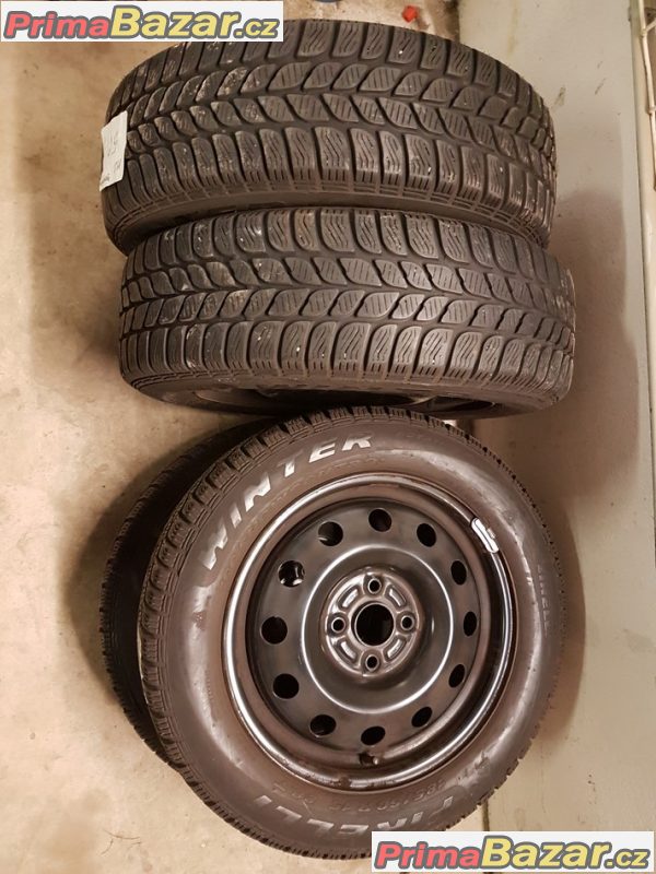 sada plechové disky Mini Cooper s pneu Pirelli 190 2151063 4x100 5.5jx15 is45