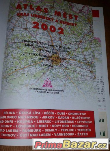 Prodám Knihu Atlas měst kraj Liberecký a Ustecký