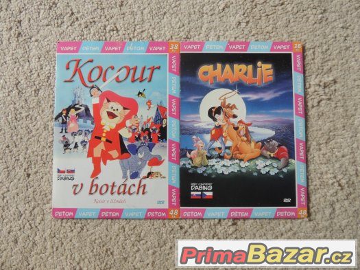 DVD Barbie, Roboti, Charlie, Kocour v botach, vily a Ninja