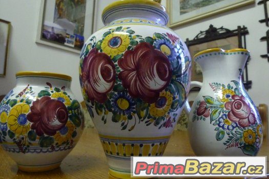 Klenčí. Chodská keramika - váza džbán a vázička