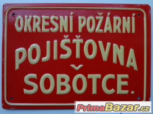 Tabulka pojišťovny v Sobotce