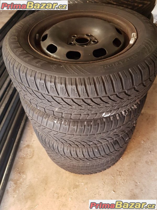 4x plechove disky s pneu  Dunlop sp sport 4D 1J0601027 5x100 6jx15 et38