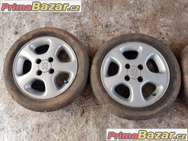 alu kola sada Peugeot 4x108 6jx15 et19 pneu Goodyear 195/55 r15