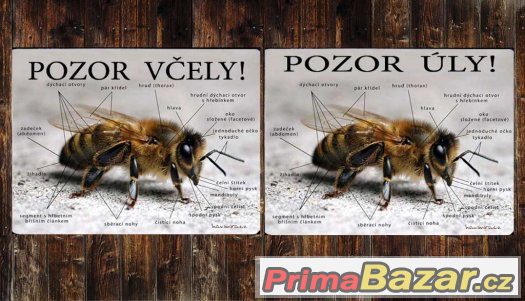 Luxusní hliníková tabulka POZOR VČELY, POZOR ÚLY