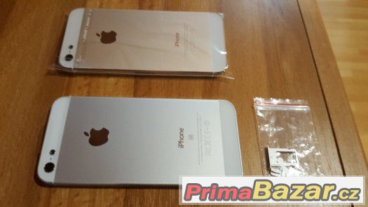 Apple iPhone 5 housing kryt stříbrný a zlatý ORIGINÁL