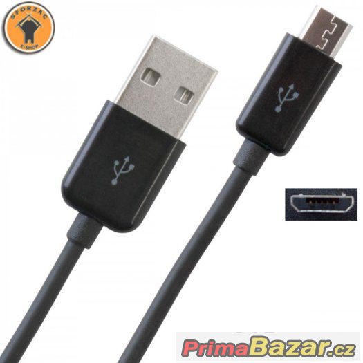 Datový a nabíjecí kabel USB Micro černý