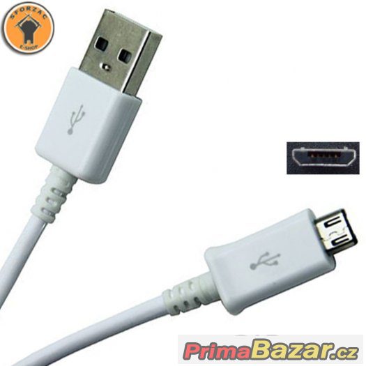 Datový a nabíjecí kabel USB Micro - bílý