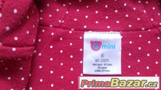 Dětská mikina, mikinka, zn. Gmini, vel.80 Dětská mikina, mikinka, zn. Gmini, vel.80