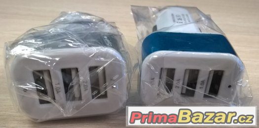 Auto nabiječka 3x USB port