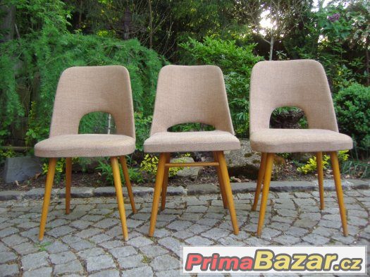 Retro židle / 3x brusel / design Oswald Haerdtl