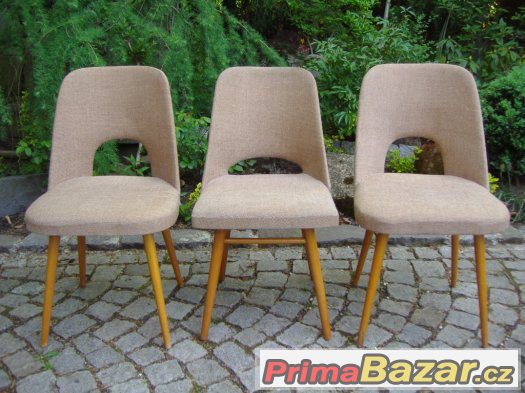 Retro židle / 3x brusel / design Oswald Haerdtl