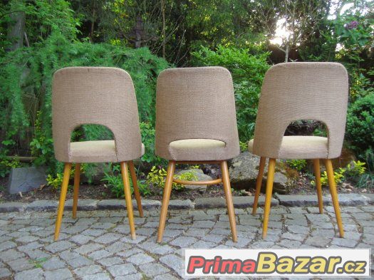 Retro židle / 3x brusel / design Oswald Haerdtl