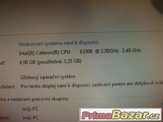 PC stolní 2jádro, 2,5 GHz, 4GB RAM, HDD300GB, 6xUSB