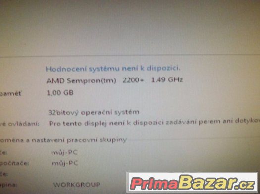 PC stolní 1,5 GHz, 1 GB RAM, DVD RW
