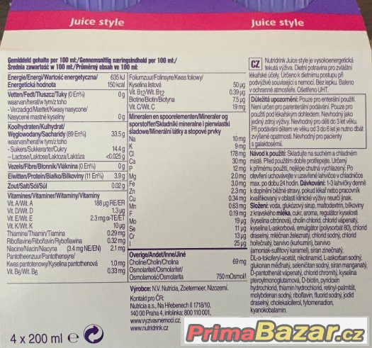 Nutricia Nutridrink Juice - jahoda, jablko