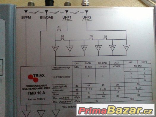TRIAX TMB 10A anténní zesilovač programovatelný