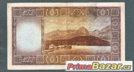Staré bankovky - 500 kčs 1945 Vzácná neperforovana,