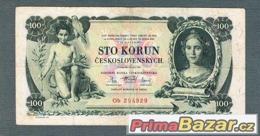 Staré bankovky - 100 korun 1931 neperforovana