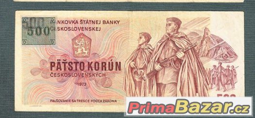 Staré bankovky - 500 kčs 1973 KOLEK