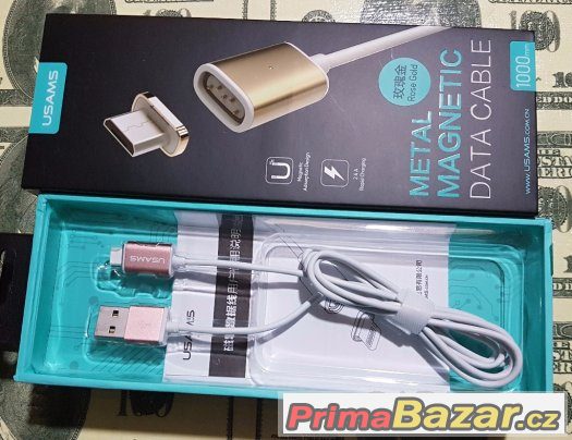 Magnetický nabíjecí a datový kabel s microUSB konektorem...