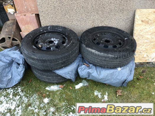 Letní pneu a plechové disky - dunlop 5x100 r15 195/65
