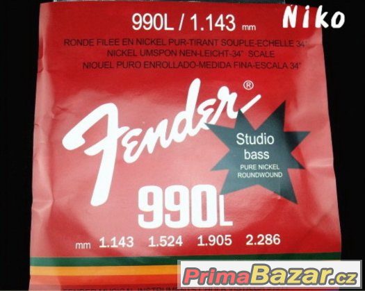 Prodám struny na baskytaru Fender 990 L