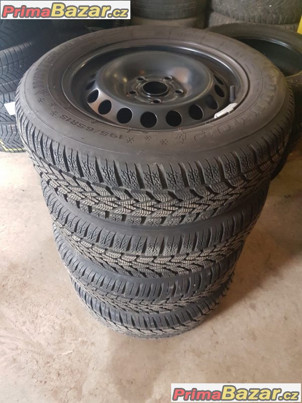zánovni sada plechové disky s pneu Dunlop dot1114 bez koroze 1K0601027T 5x112 6jx15 et47