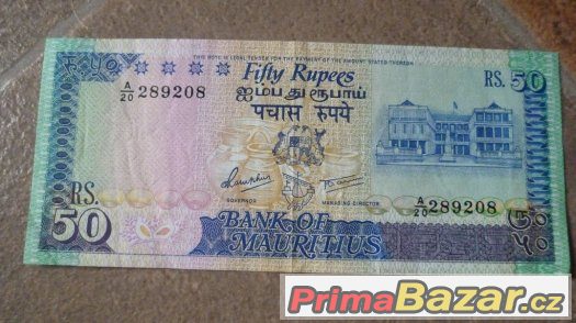 50 rupees bankovka Mauritius