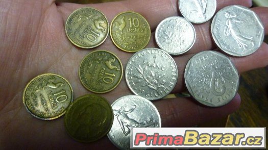 Frank francouzské mince Francie 96 kusů