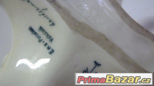 porcelánový svícen Volkstedt růže porcelánový svícen Volkstedt růže