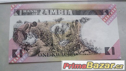 Zambia bankovka One kwacha