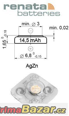 Knoflíkové baterie Renata 321 1.55V SR616 SW, NOVÉ