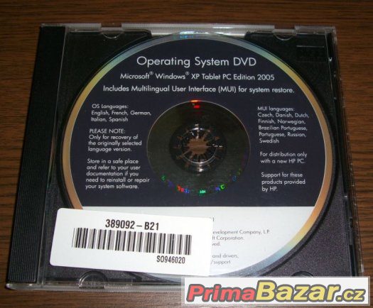 Originál Windows XP Tablet PC Edition MUI DVD OEM HP