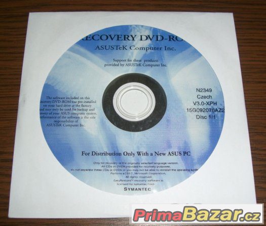 DVD pro obnovu celého systému Asus - N2349