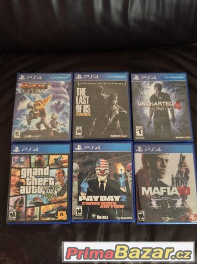 Hry na PS4 - GTA 5, Mafia 3, Last of us...