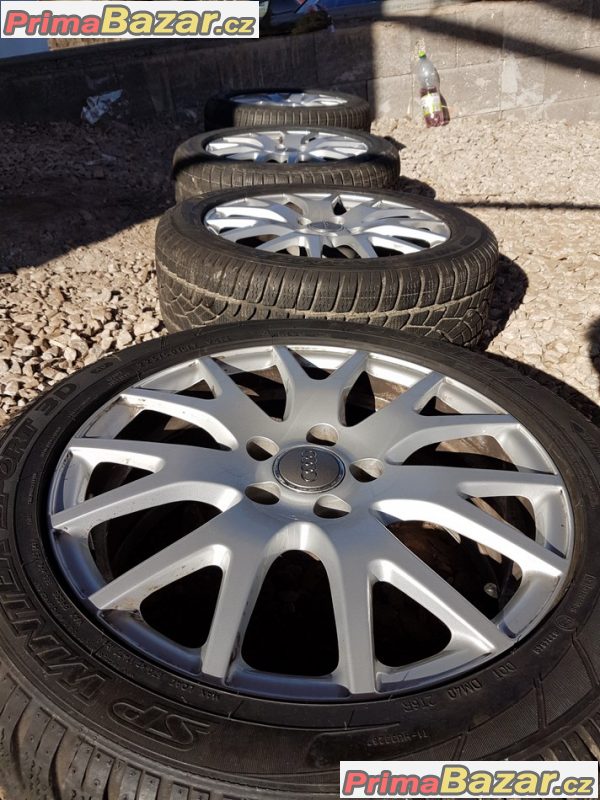 sada alu kola Audi se zánovníma pneu 8J0601025G 5x112 7jx17 et47