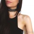 Krásný černý několikanásobný tattoo choker