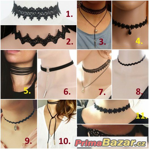 Krásný krajkový tattoo choker