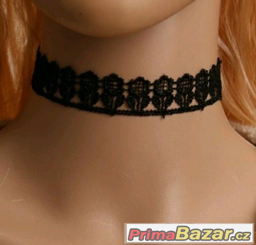 Nový černý tattoo choker 