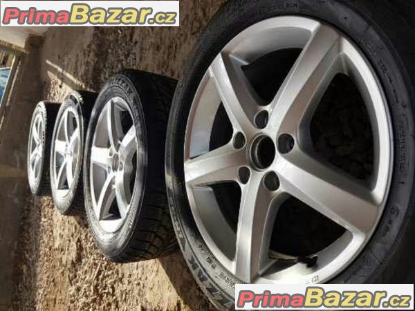 sada alu kola Volkswagen germ 3C B7 Eos s pneu Bridgestone 3AA071496 5x112 6.5jx16 et42