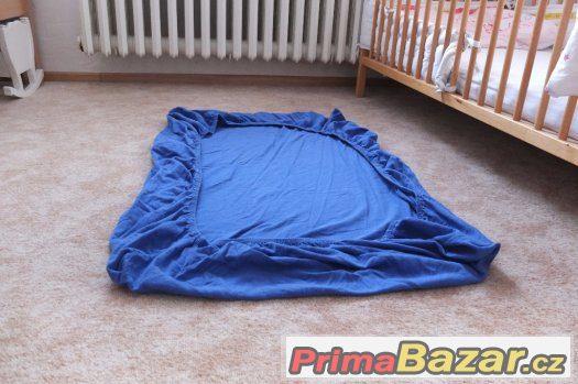 Modré prostěradlo na matraci 60x120cm 100% bavlna
